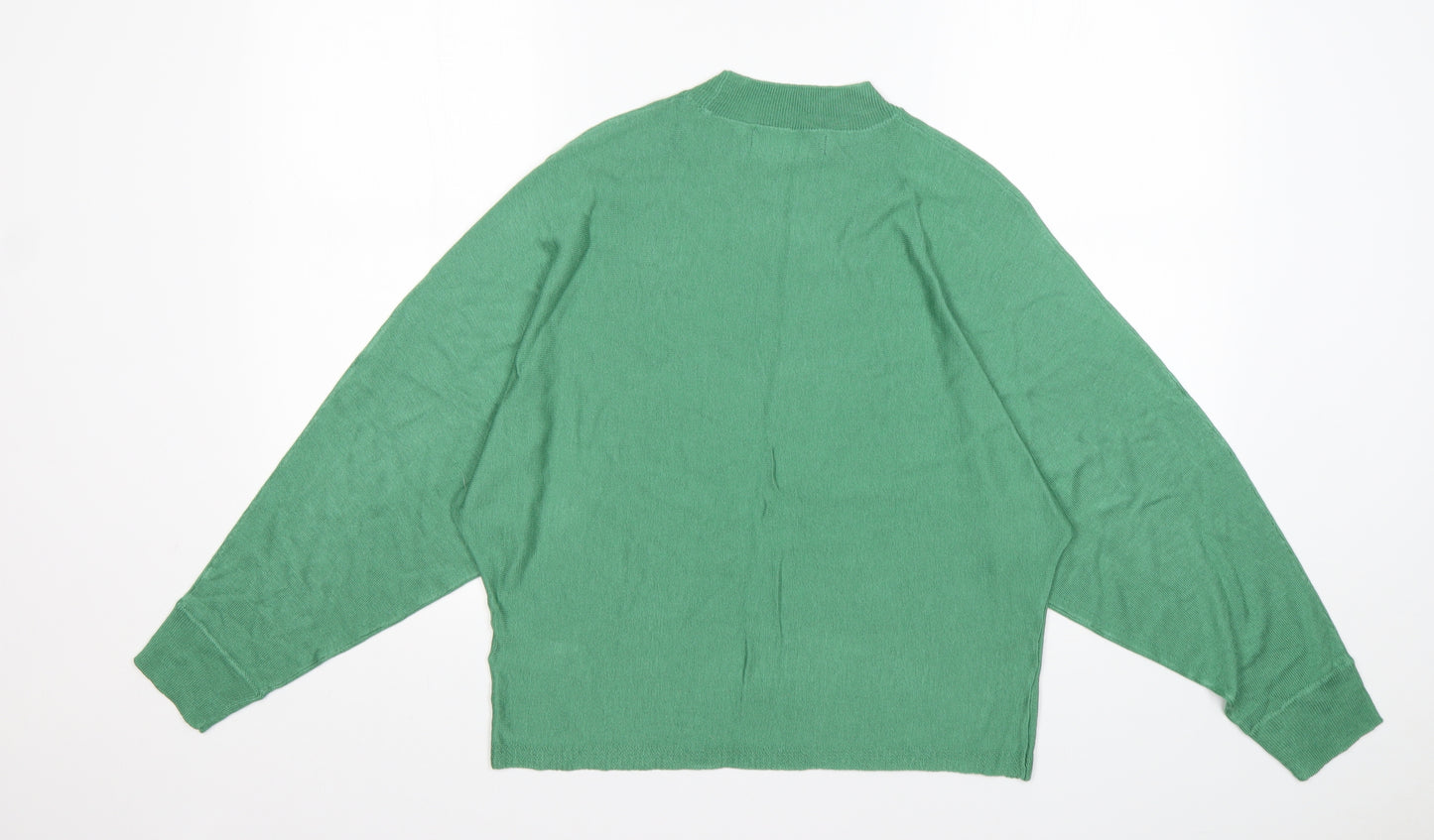 M&S Womens Green Round Neck  Acrylic Pullover Jumper Size S