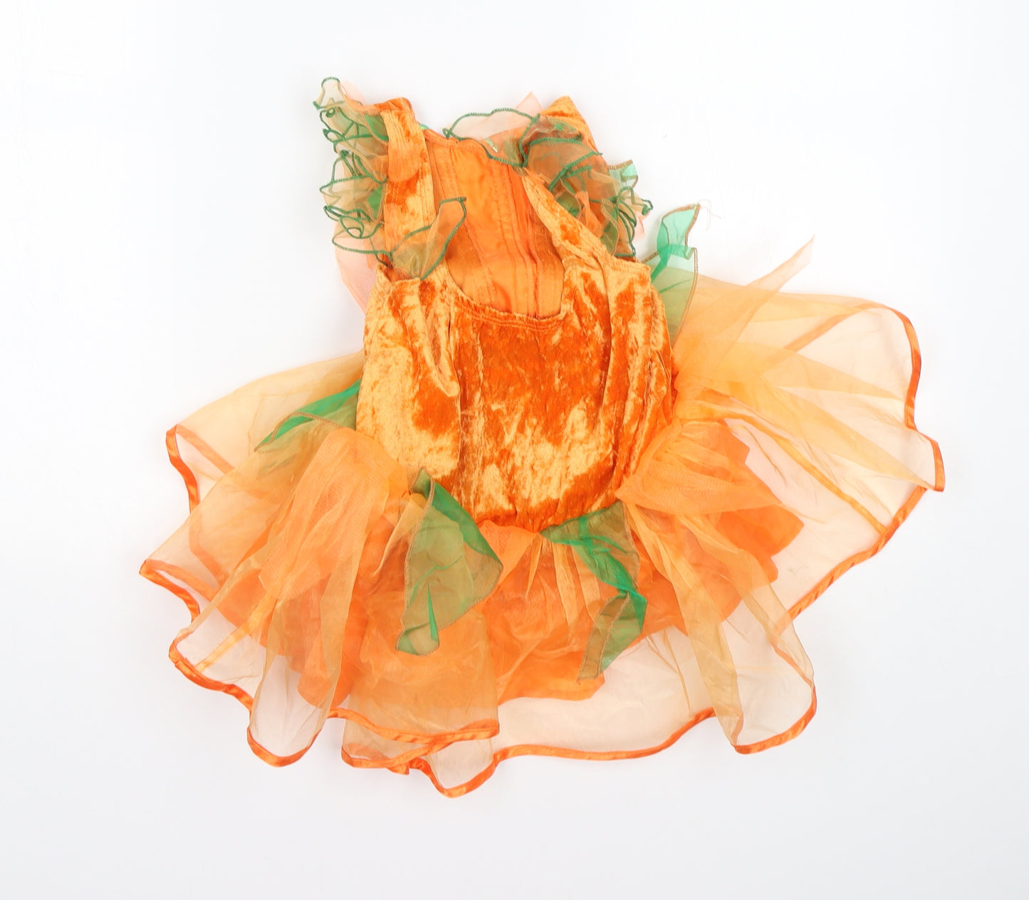 Tesco Girls Orange   A-Line  Size 3-4 Years  Round Neck  - Halloween