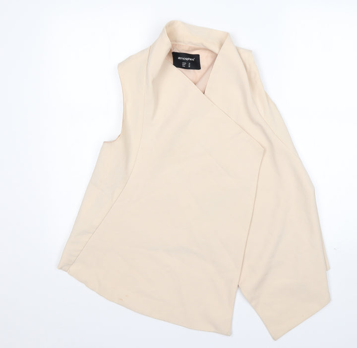 Atmosphere Womens Beige  Polyester Jacket Blazer Size 10