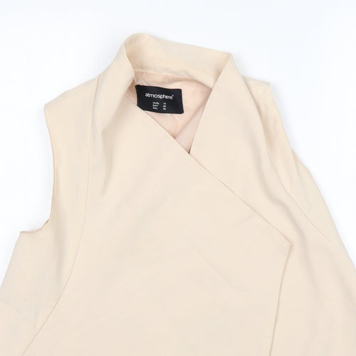 Atmosphere Womens Beige  Polyester Jacket Blazer Size 10