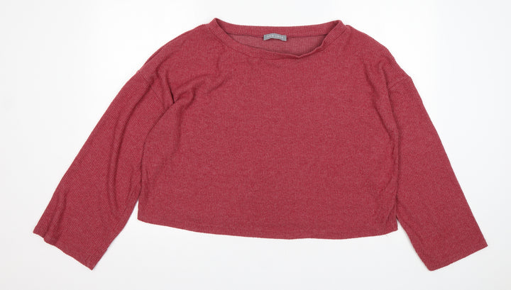 New Look Womens Pink Round Neck Polyester Pullover Jumper Size L