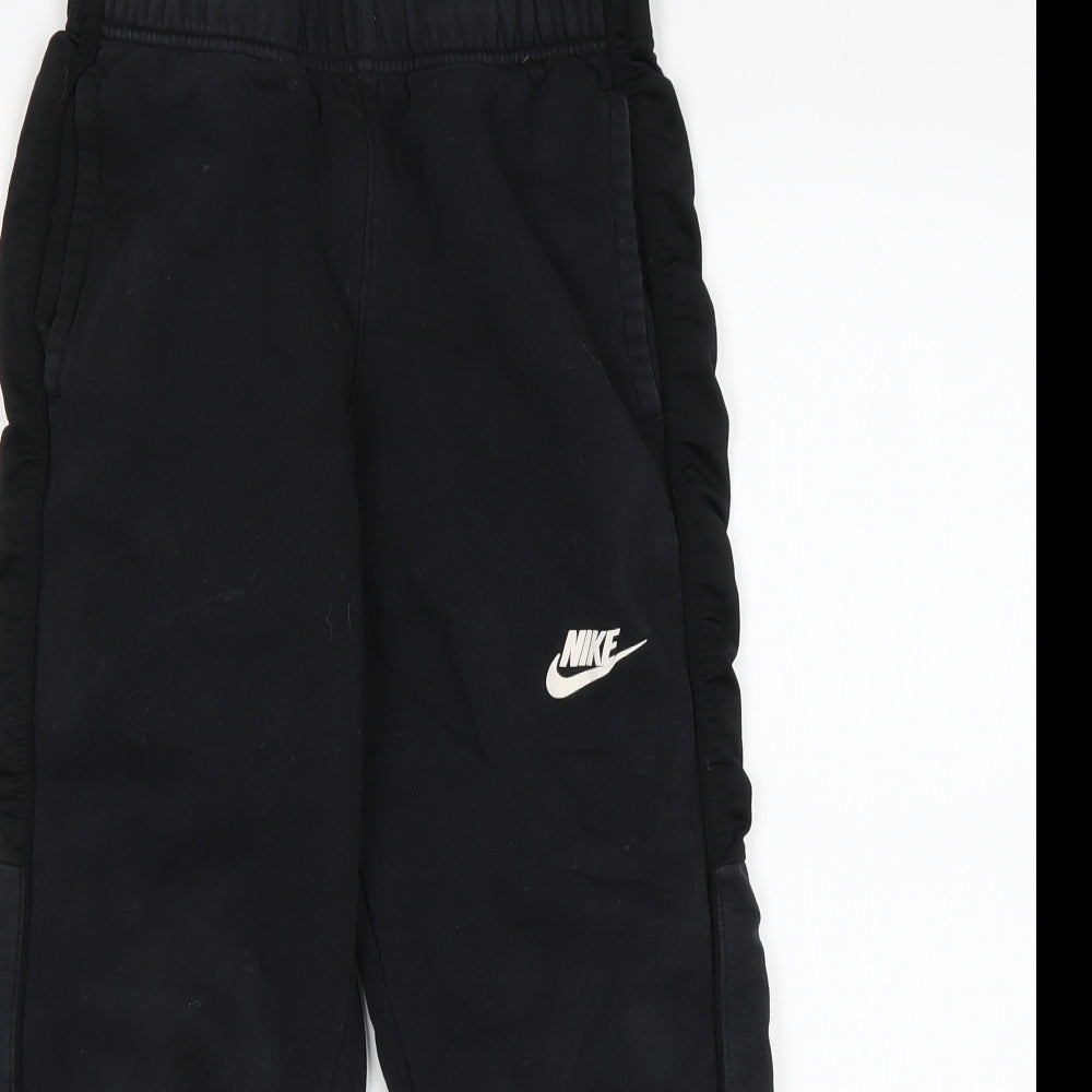 Nike Boys Black  Cotton Sweatpants Trousers Size M  Regular
