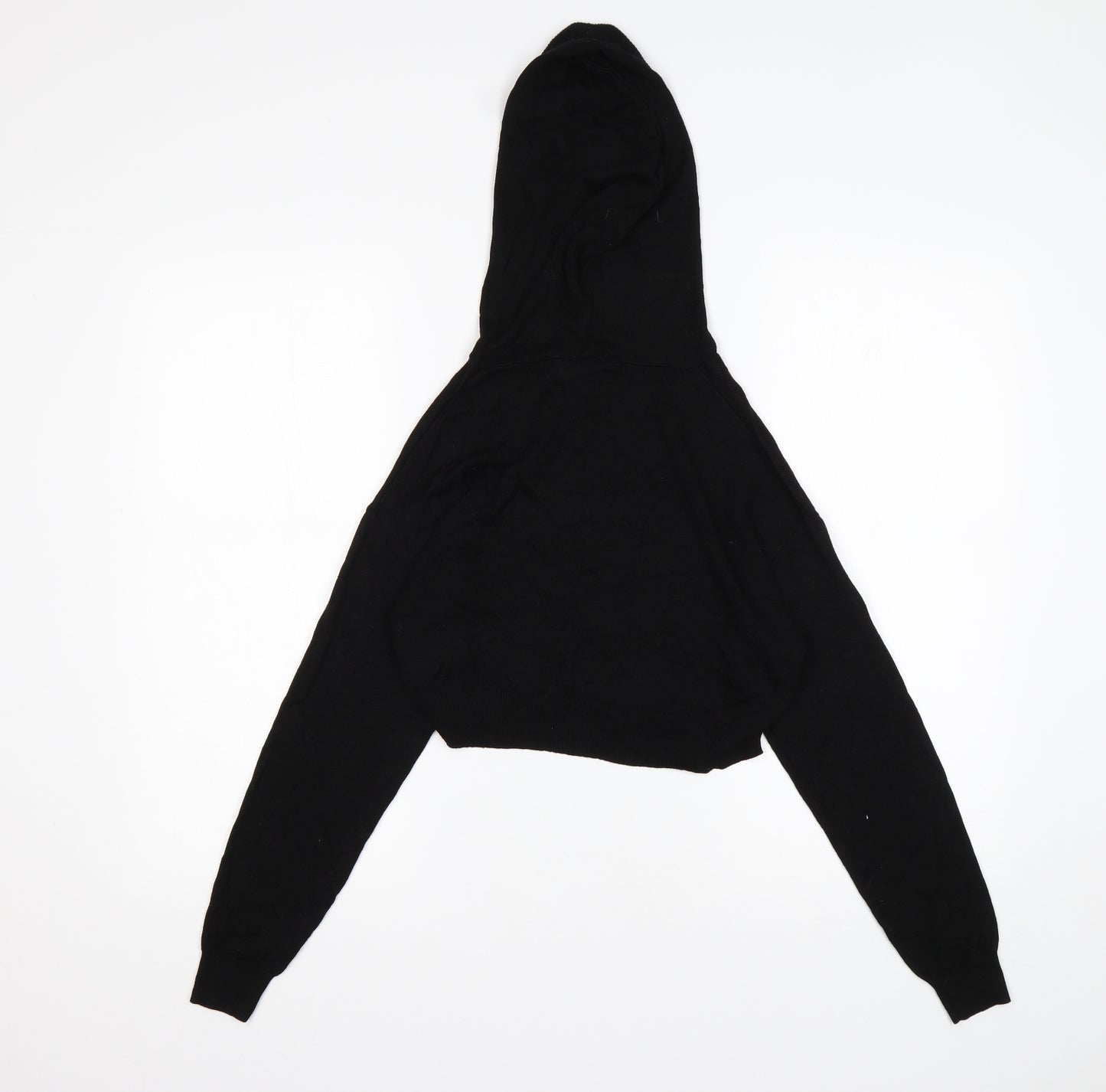H&M Womens Black  Viscose Pullover Hoodie Size XS   - Cropped