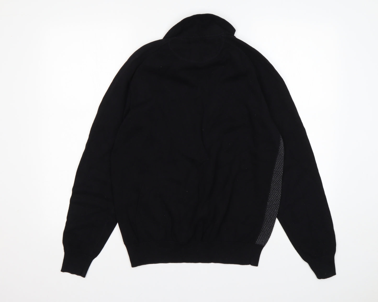 Matalan Mens Black Collared  Cotton Pullover Jumper Size M