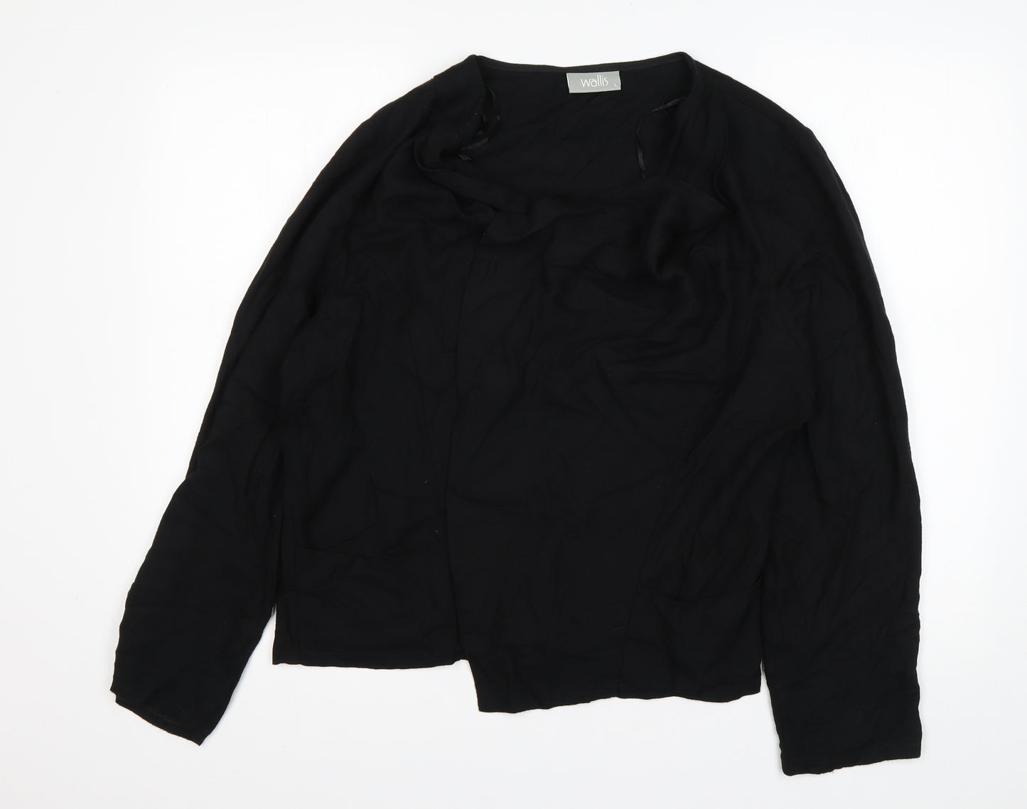 Wallis Womens Black Round Neck   Cardigan Jumper Size L