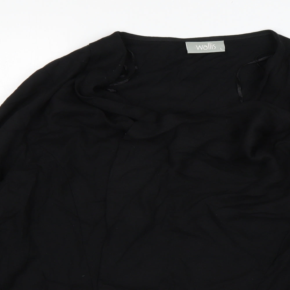 Wallis Womens Black Round Neck   Cardigan Jumper Size L