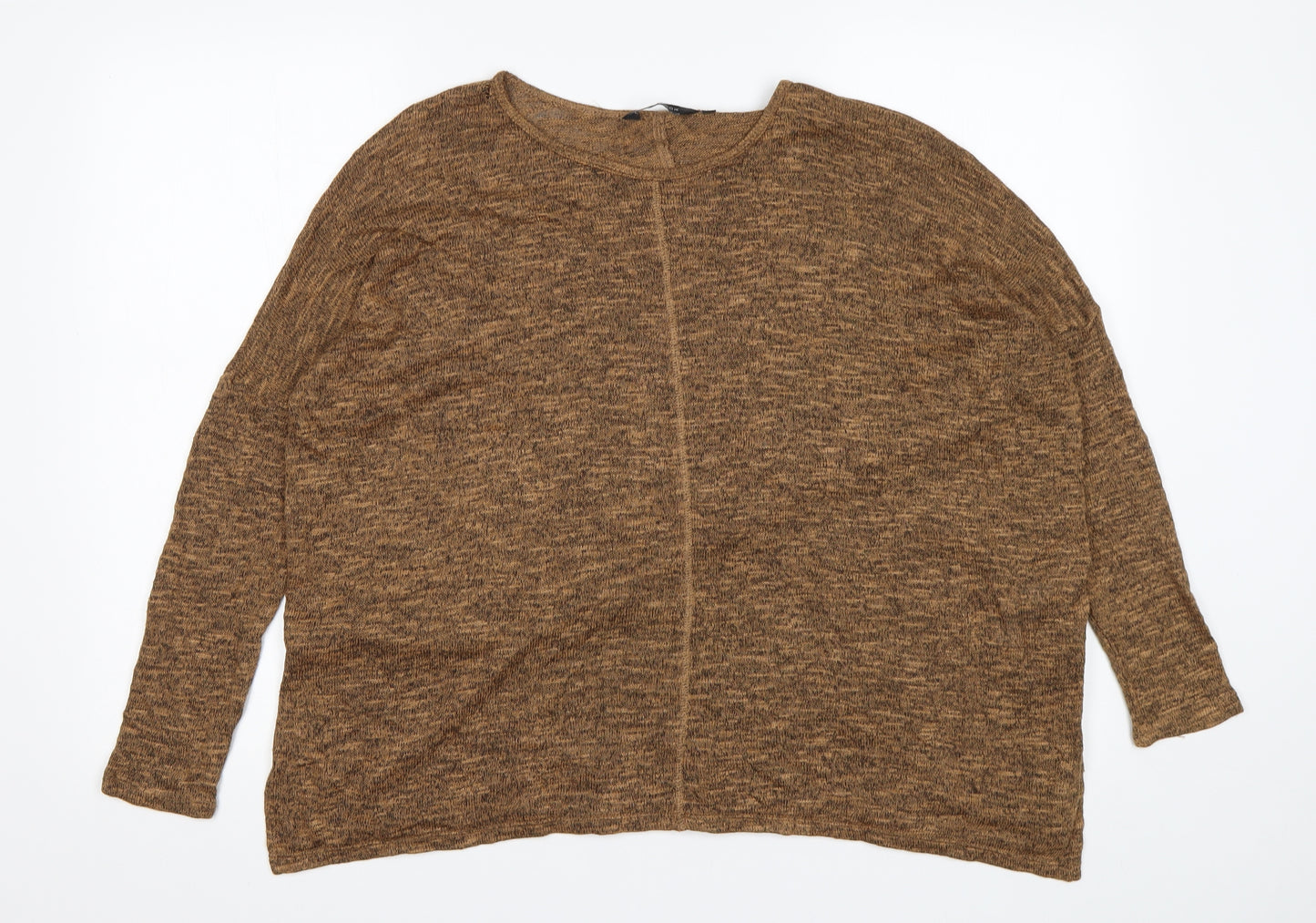 New Look Womens Brown Round Neck  Viscose Pullover Jumper Size 10