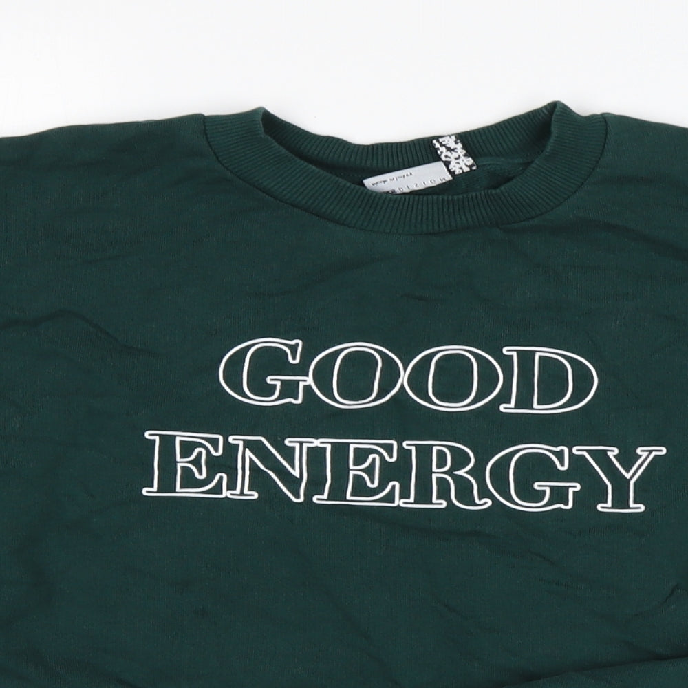 ASOS Womens Green  Cotton Pullover Sweatshirt Size 10