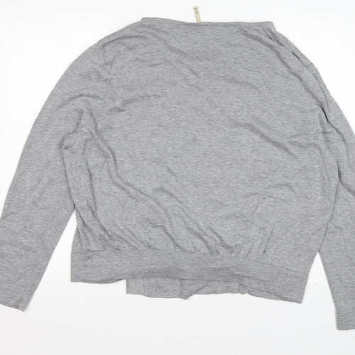 Kaliko Womens Grey V-Neck  Viscose Cardigan Jumper Size XL