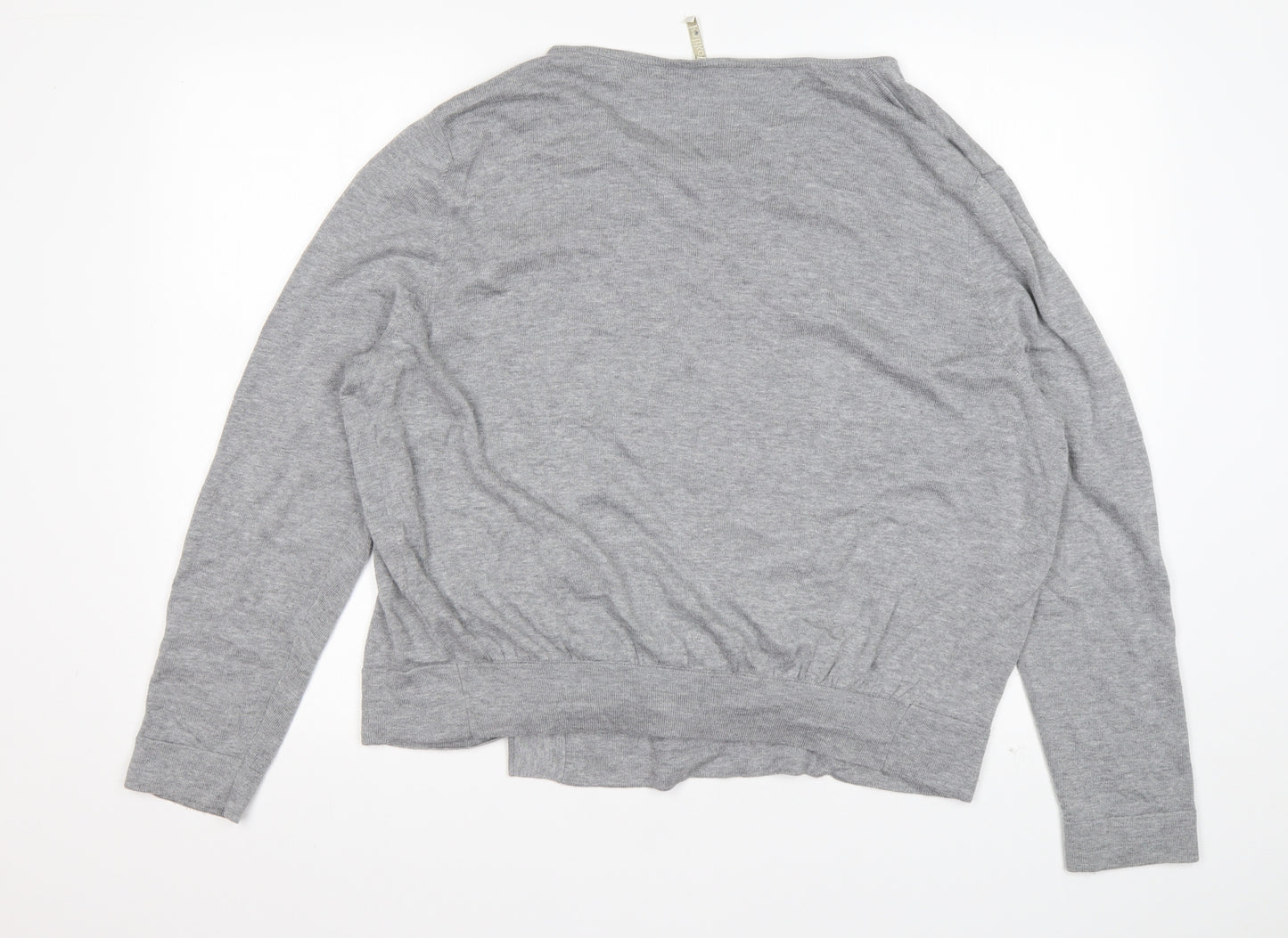 Kaliko Womens Grey V-Neck  Viscose Cardigan Jumper Size XL