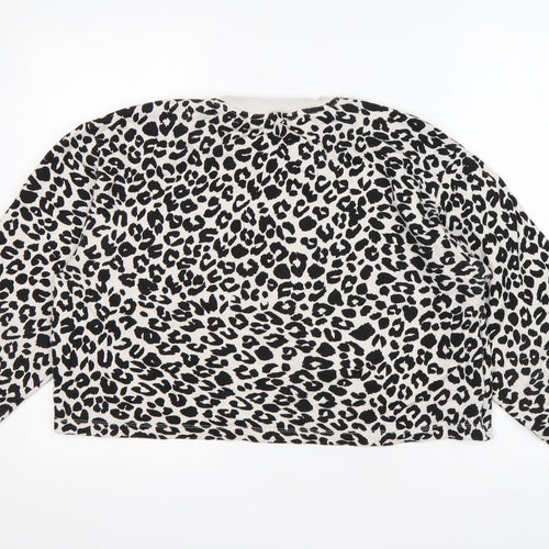 Zara Womens Multicoloured Animal Print  Pullover Sweatshirt Size L   - Cropped