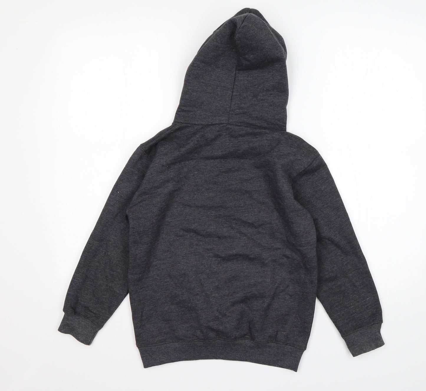 Preworn Boys Grey  Cotton Pullover Hoodie Size 7-8 Years