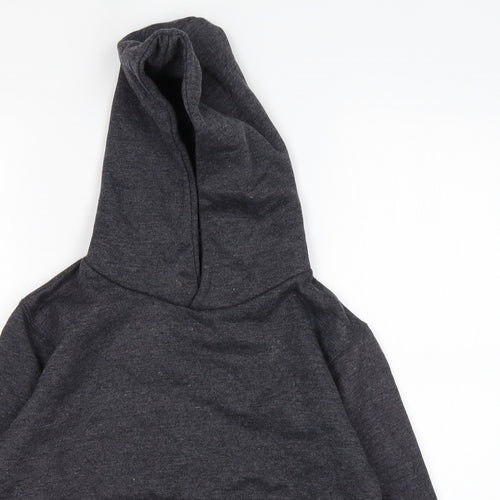 Preworn Boys Grey  Cotton Pullover Hoodie Size 7-8 Years