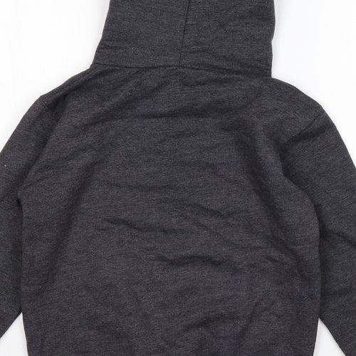 Preworn Boys Grey  Cotton Pullover Hoodie Size 7-8 Years