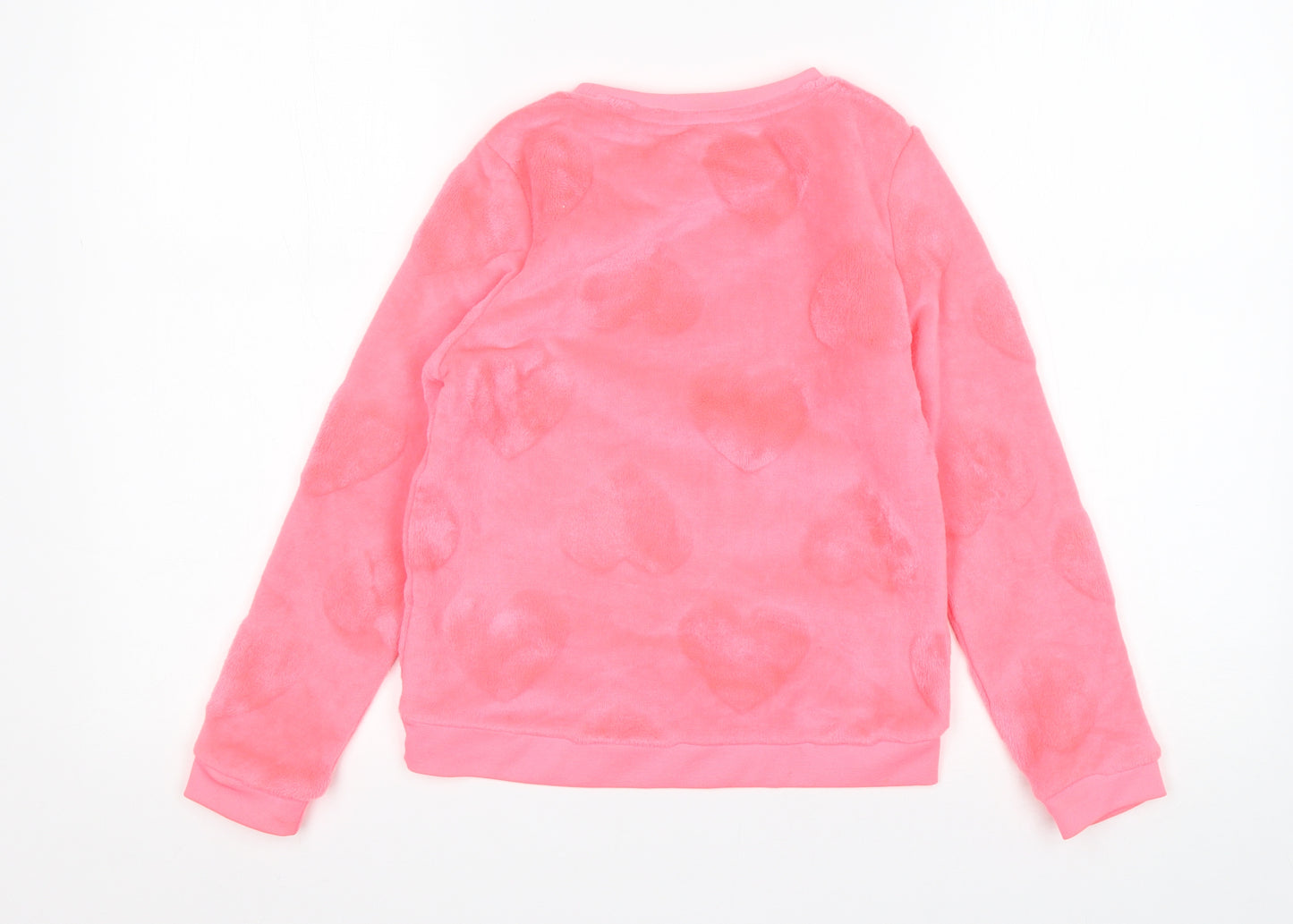 H&M Girls Pink Round Neck  Polyester Pullover Jumper Size 7-8 Years