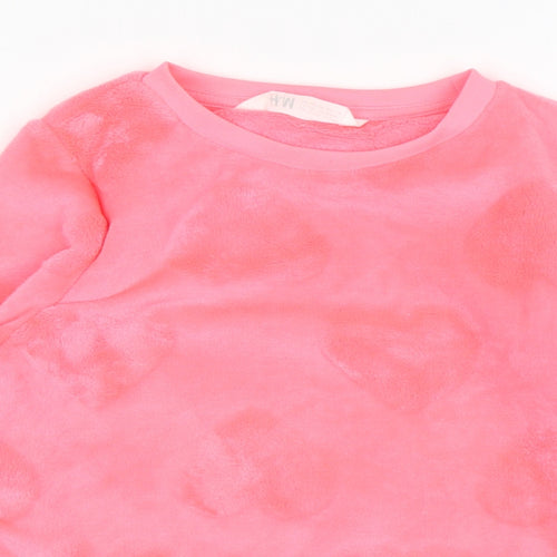 H&M Girls Pink Round Neck  Polyester Pullover Jumper Size 7-8 Years