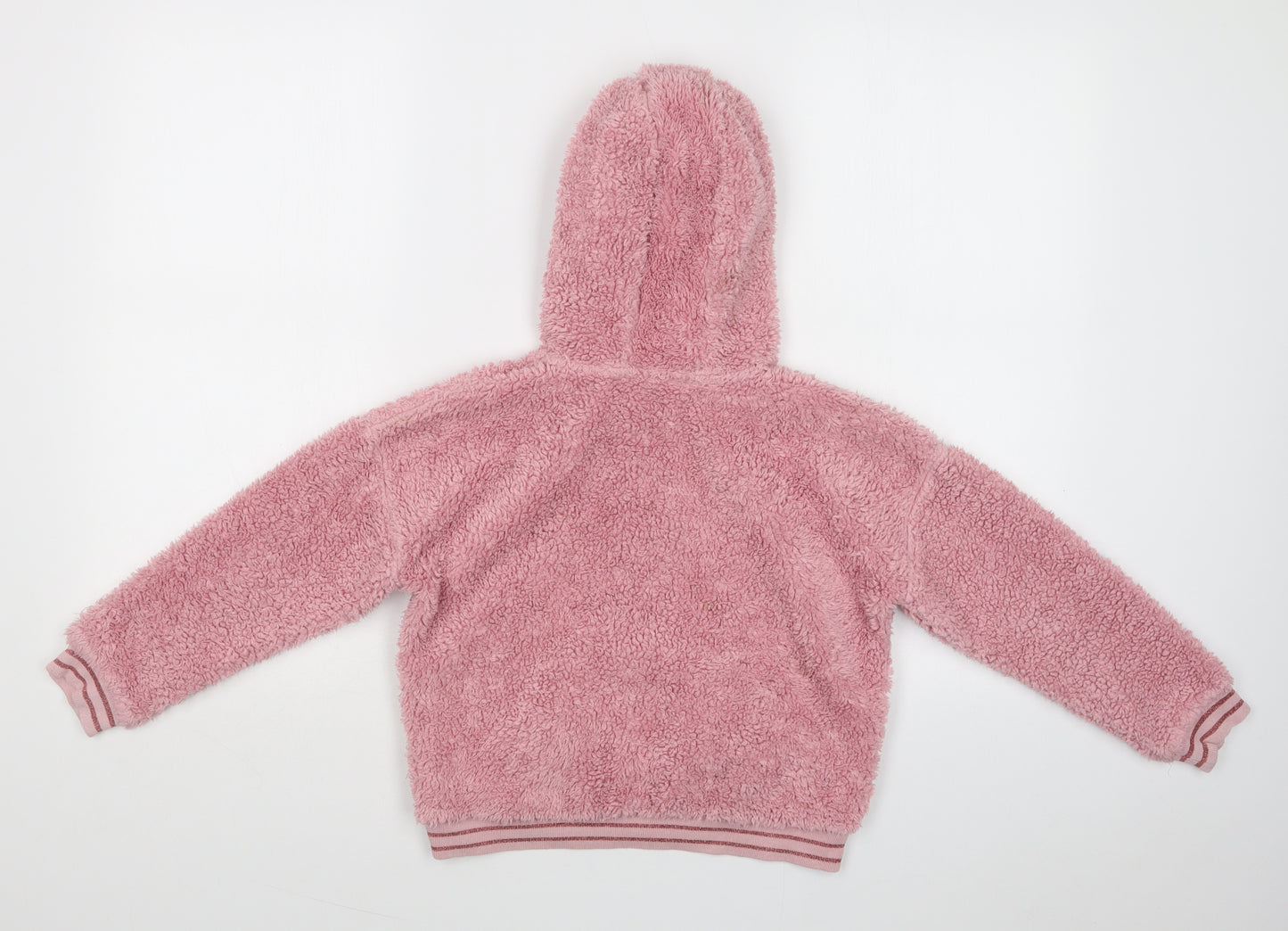 M&S Girls Pink  Cotton Pullover Hoodie Size 8-9 Years