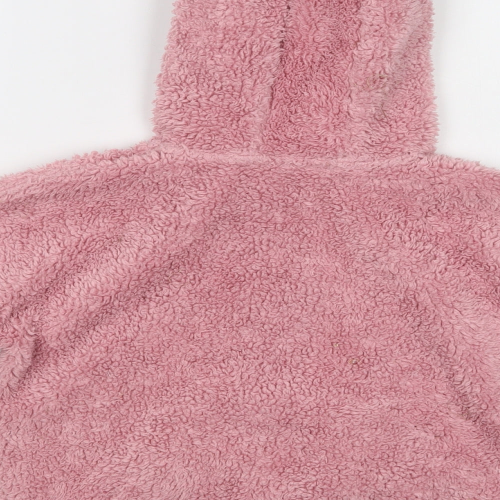 M&S Girls Pink  Cotton Pullover Hoodie Size 8-9 Years