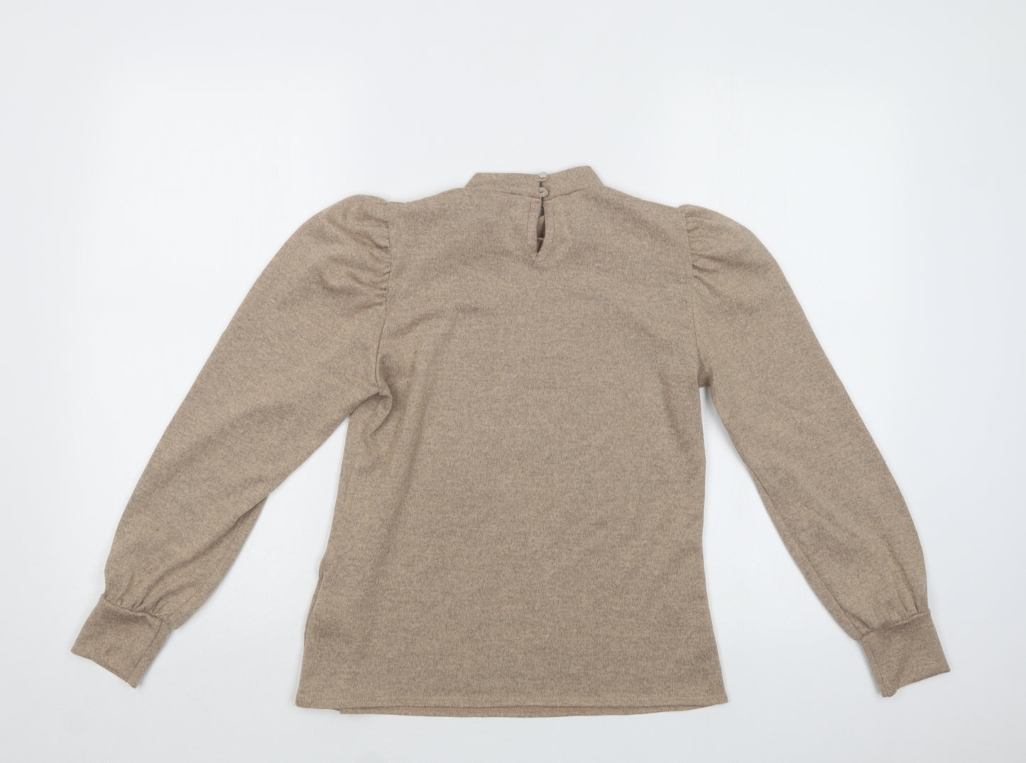 Dorothy Perkins Womens Beige Mock Neck  Polyester Pullover Jumper Size 8