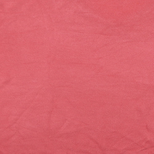 M&S Womens Pink V-Neck  Acrylic Pullover Jumper Size L