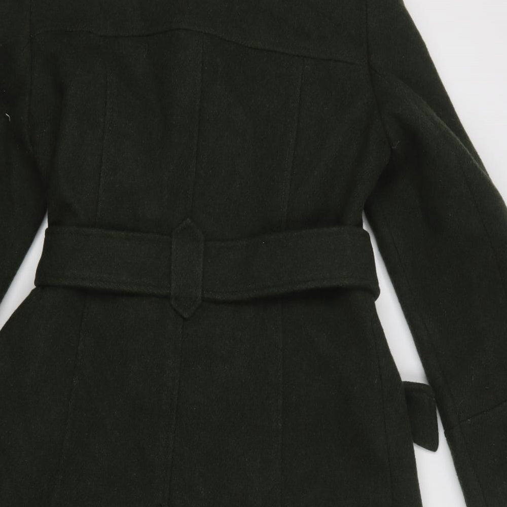 Debenhams Womens Green   Pea Coat Coat Size 14  Button