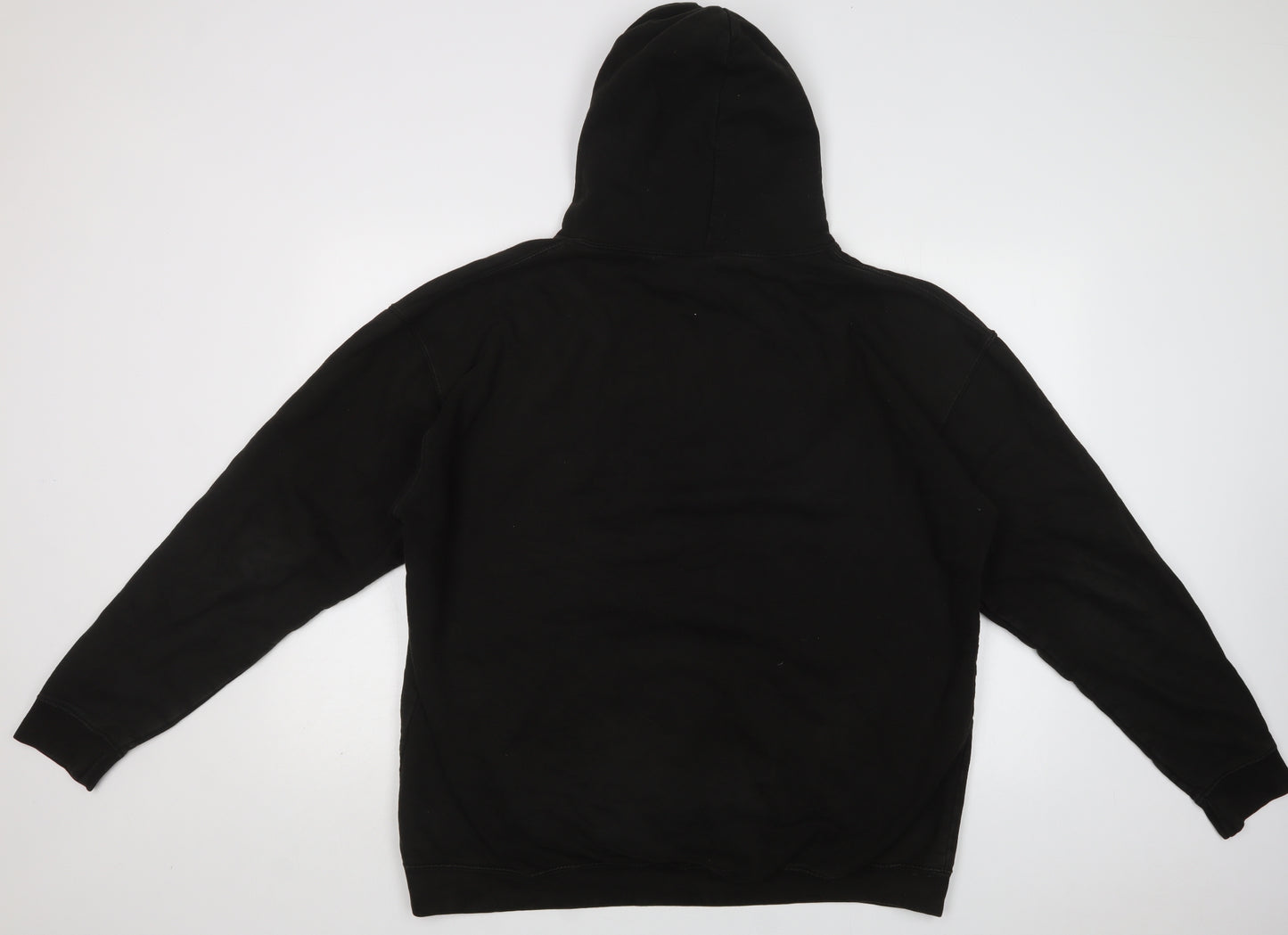 Just Hoods Mens Black  Cotton Pullover Hoodie Size 2XL