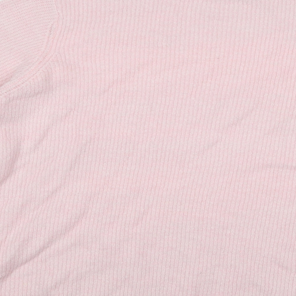 M&Co Womens Pink Mock Neck  Acrylic Pullover Jumper Size 22