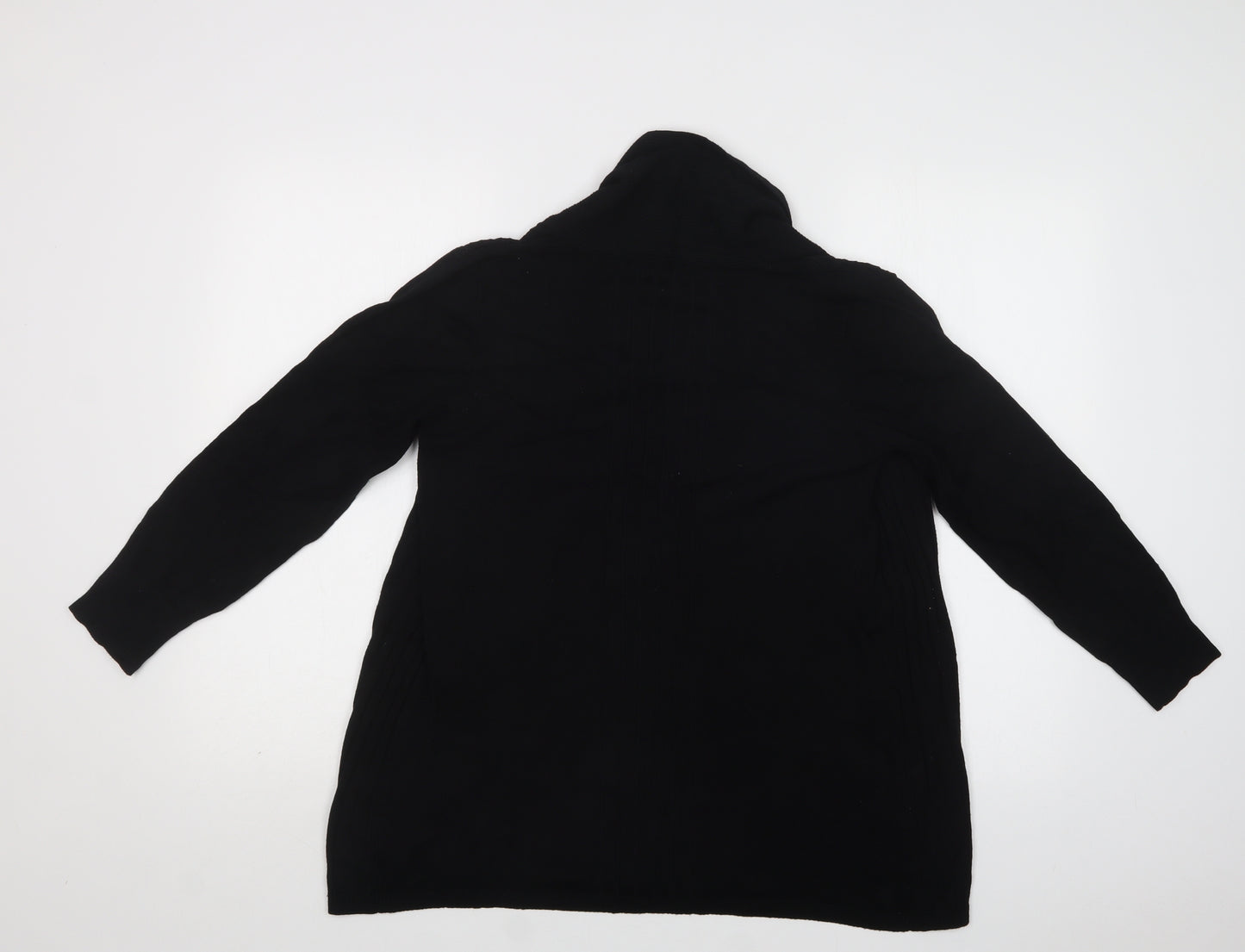 Nutmeg Womens Black Collared  Viscose Cardigan Jumper Size 14