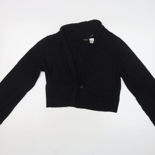 La Redoute Womens Black V-Neck  Acrylic Cardigan Jumper Size 14