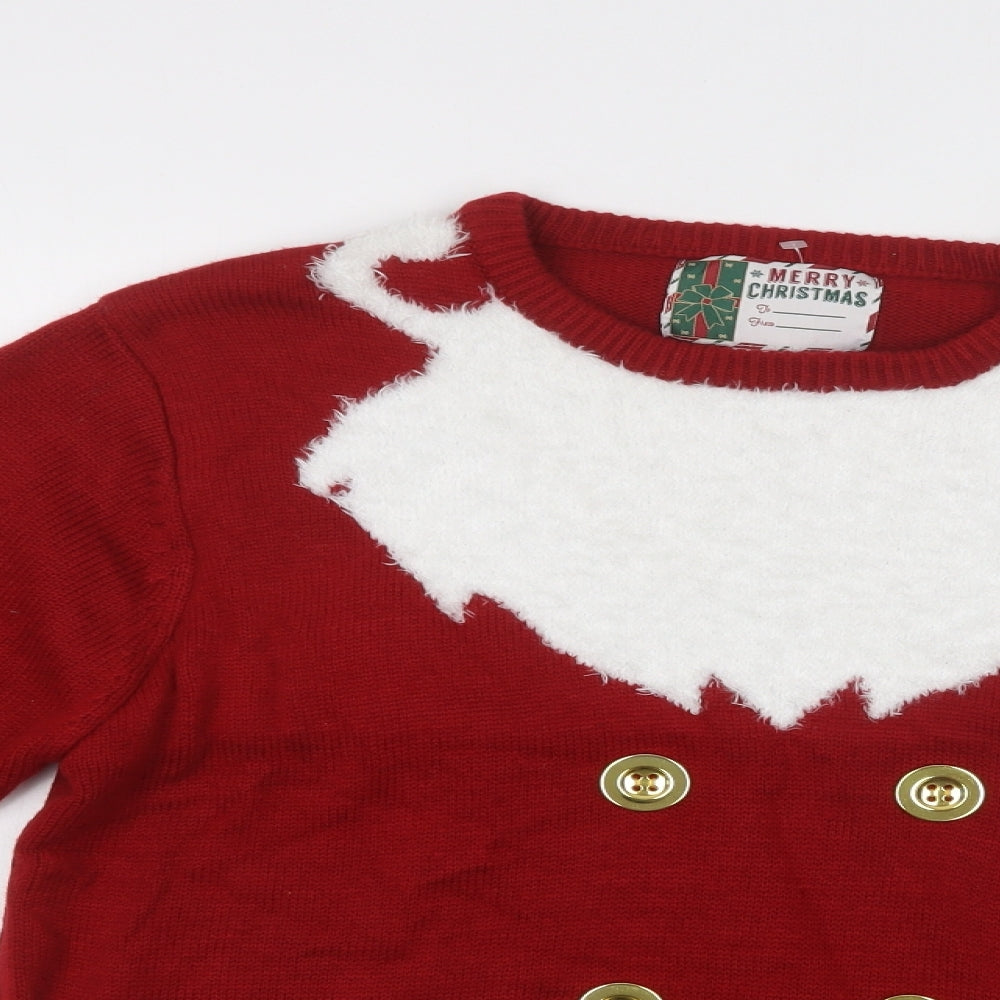 Primark Mens Red Crew Neck  Acrylic Pullover Jumper Size L   - Christmas Jumper