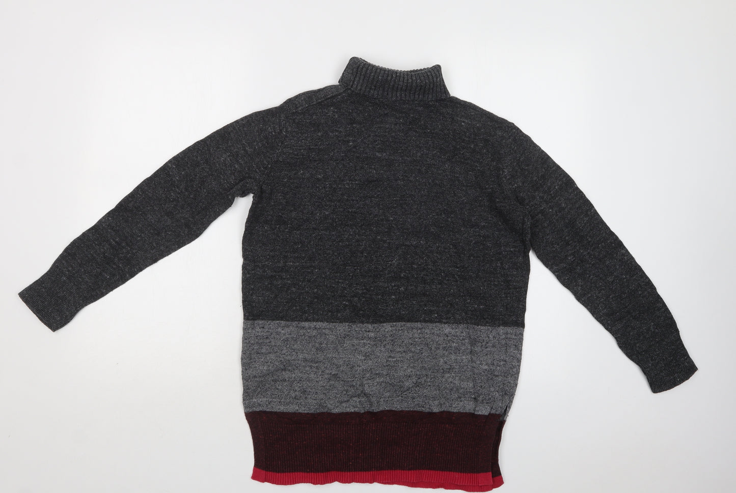 Gap Womens Green Roll Neck Striped Cotton Pullover Jumper Size S