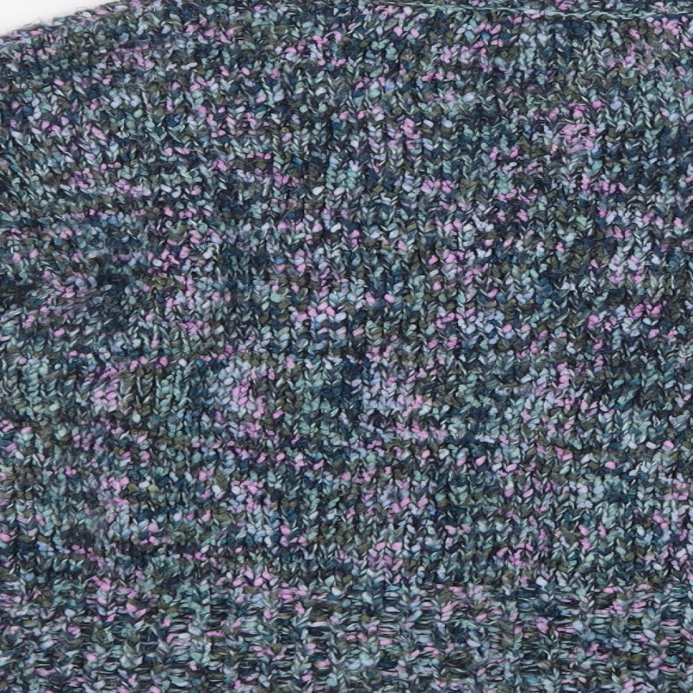 TU Womens Green Crew Neck  Acrylic Pullover Jumper Size 12