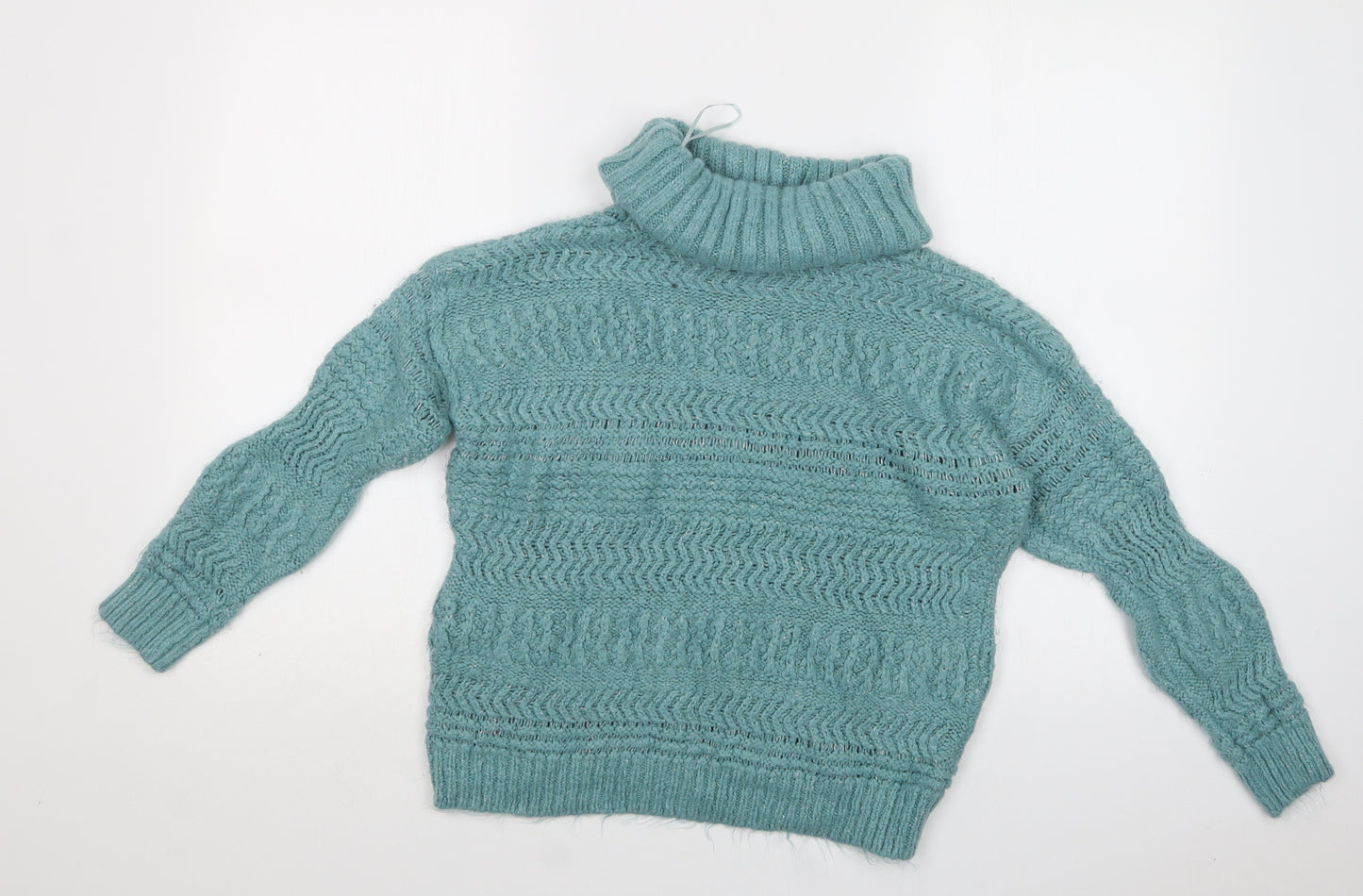 TU Womens Green Roll Neck  Acrylic Pullover Jumper Size 10