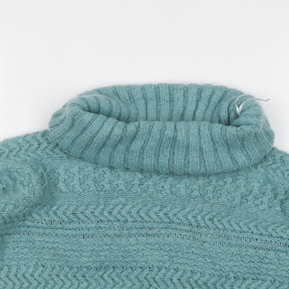 TU Womens Green Roll Neck  Acrylic Pullover Jumper Size 10