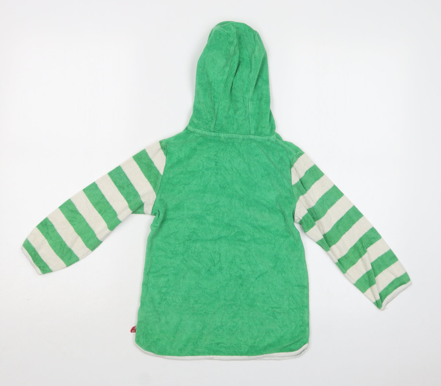 Little Bird Girls Green Striped Cotton Pullover Hoodie Size 4-5 Years