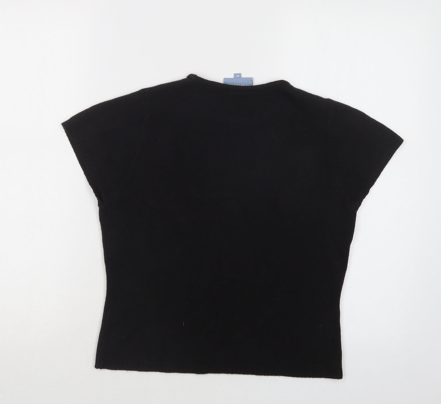 Award Womens Black Crew Neck  Acrylic Pullover Jumper Size M