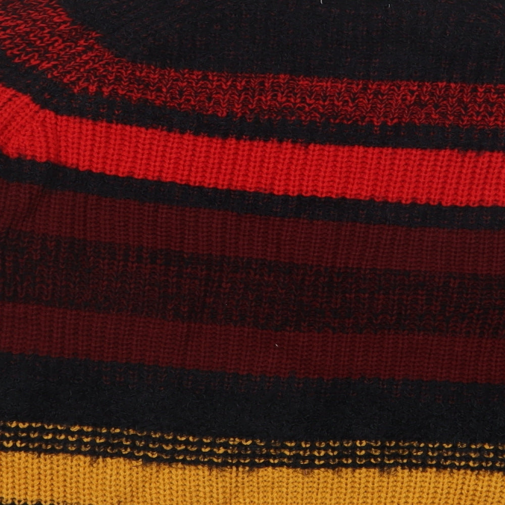 Papaya Womens Multicoloured Mock Neck Striped Acrylic Pullover Jumper Size M