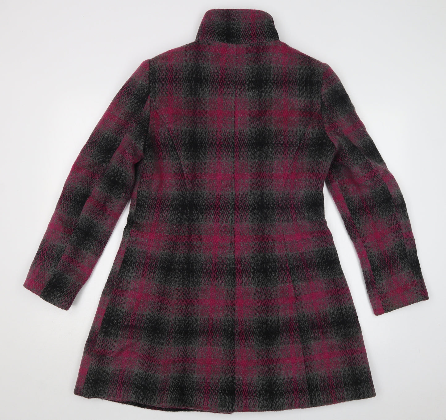 M&Co Womens Purple Check  Pea Coat Coat Size 14  Toggle