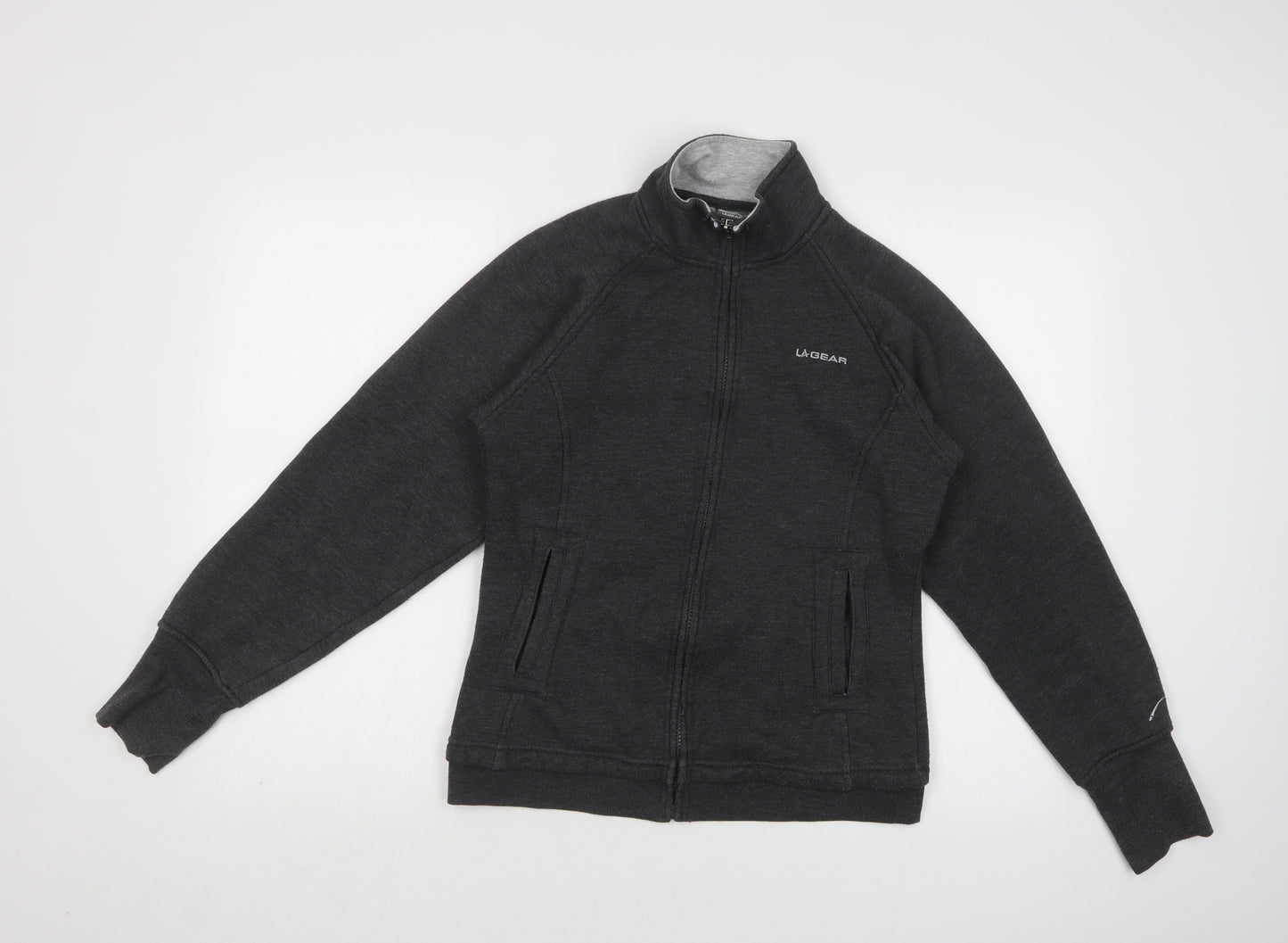 LA Gear Womens Grey  Polyester Full Zip Sweatshirt Size 10  Zip