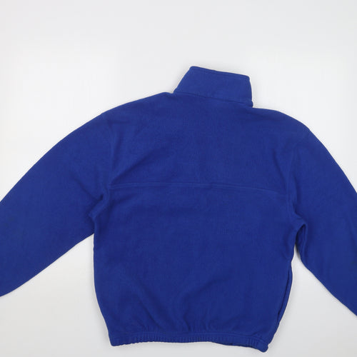 JERZEES Womens Blue  Polyester Henley Hoodie Size M  Zip