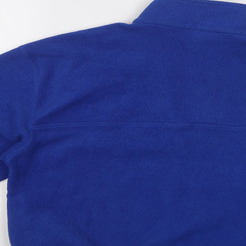 JERZEES Womens Blue  Polyester Henley Hoodie Size M  Zip