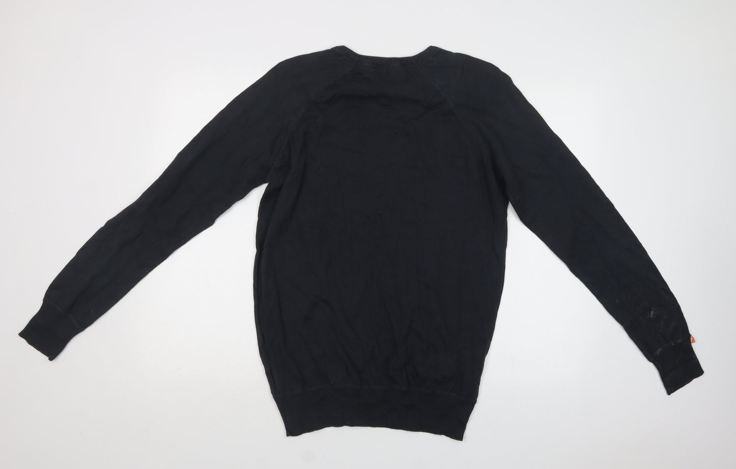 Superdry Mens Grey V-Neck  Cotton Pullover Jumper Size L