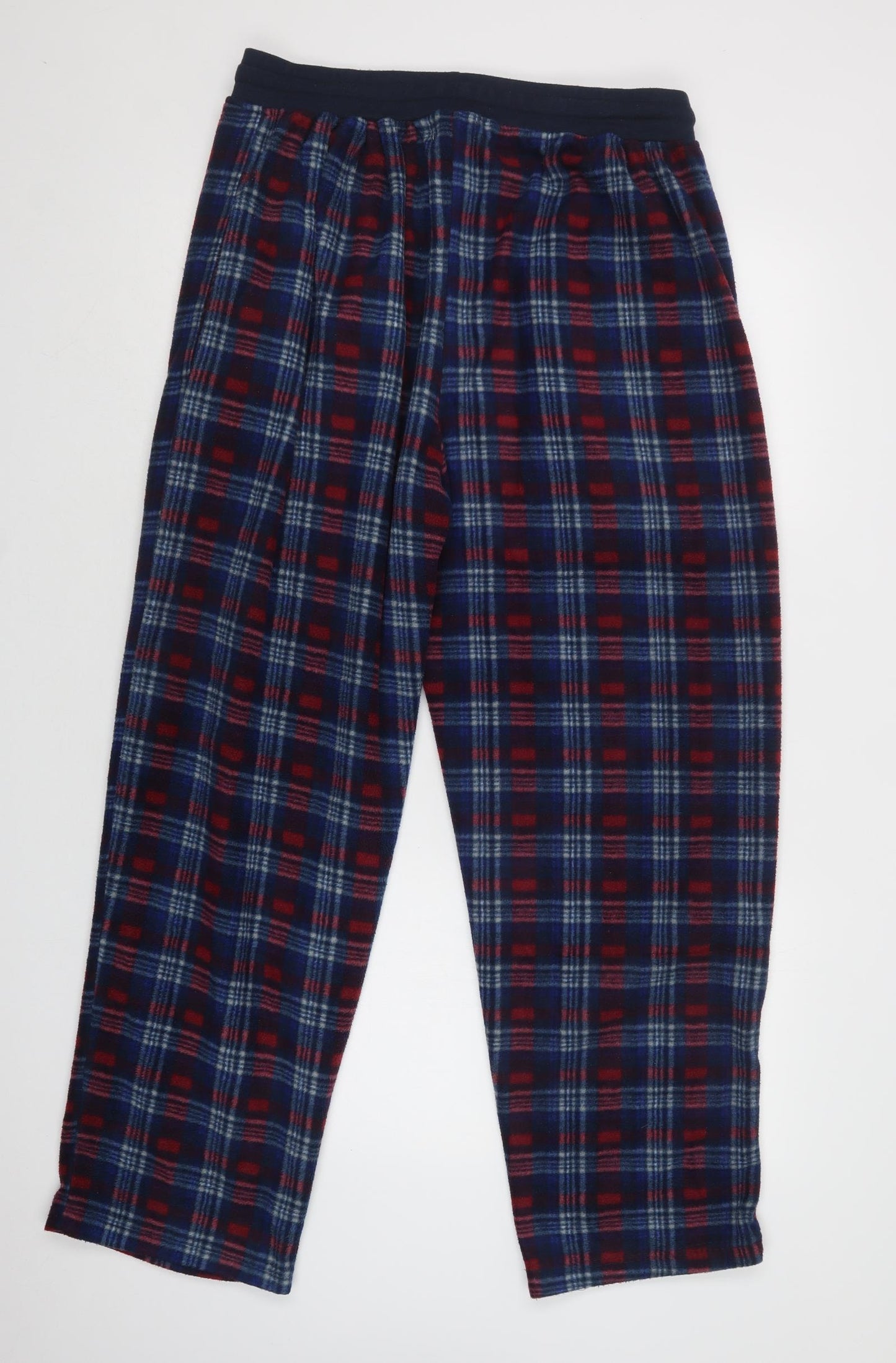 Havers Mens Blue Check Polyester  Pyjama Pants Size L  Drawstring