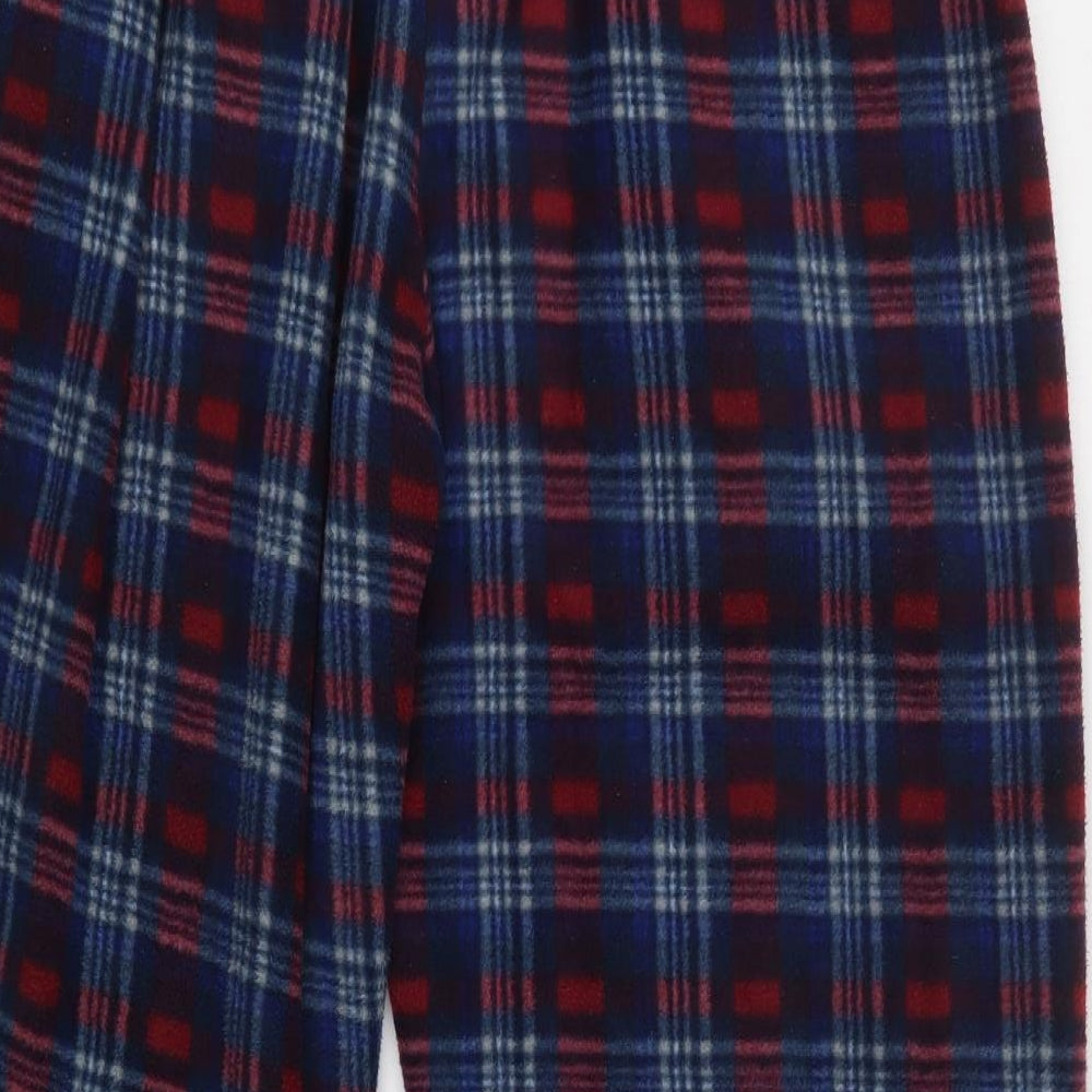 Havers Mens Blue Check Polyester  Pyjama Pants Size L  Drawstring