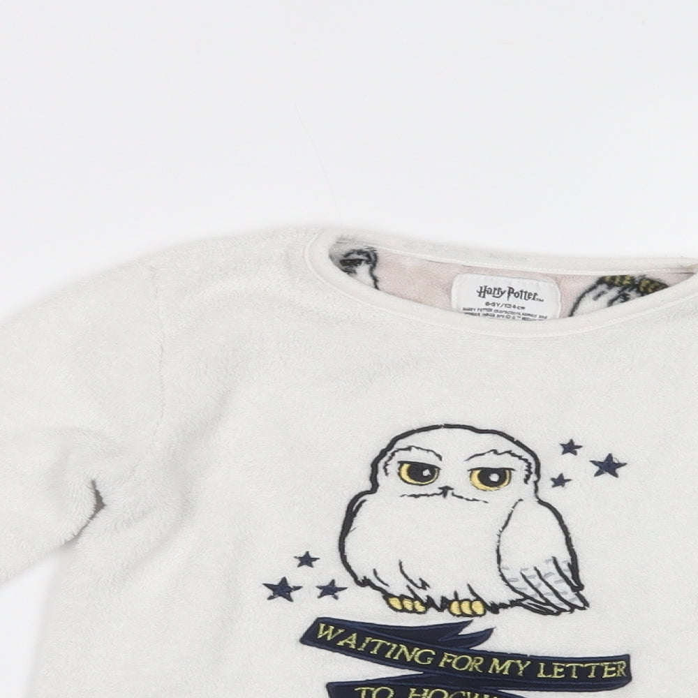 Primark Girls White  Polyester Top Pyjama Top Size 8-9 Years   - Harry Potter