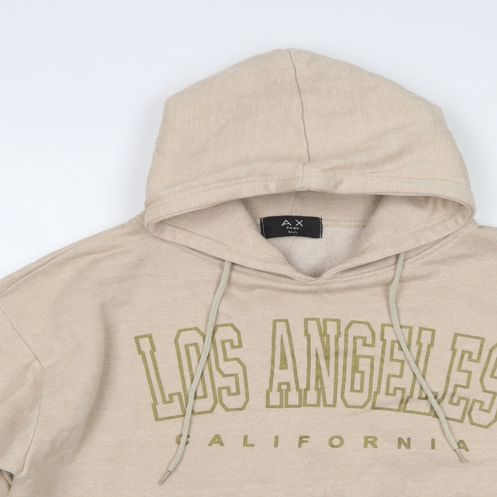 AX Paris Womens Beige  Polyester Pullover Hoodie Size L   - Los Angeles