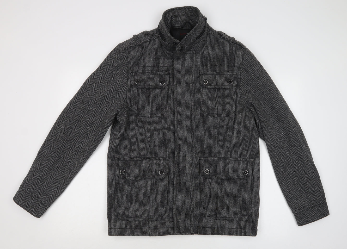 Butler & Wilson Mens Grey Herringbone  Jacket  Size S  Zip