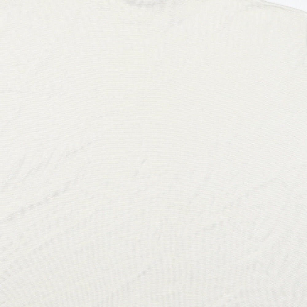 Signature Womens Ivory Mock Neck  Cotton Pullover Jumper Size XL