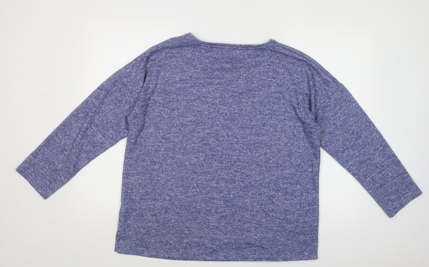 Nutmeg Womens Blue Crew Neck  Polyester Pullover Jumper Size 14