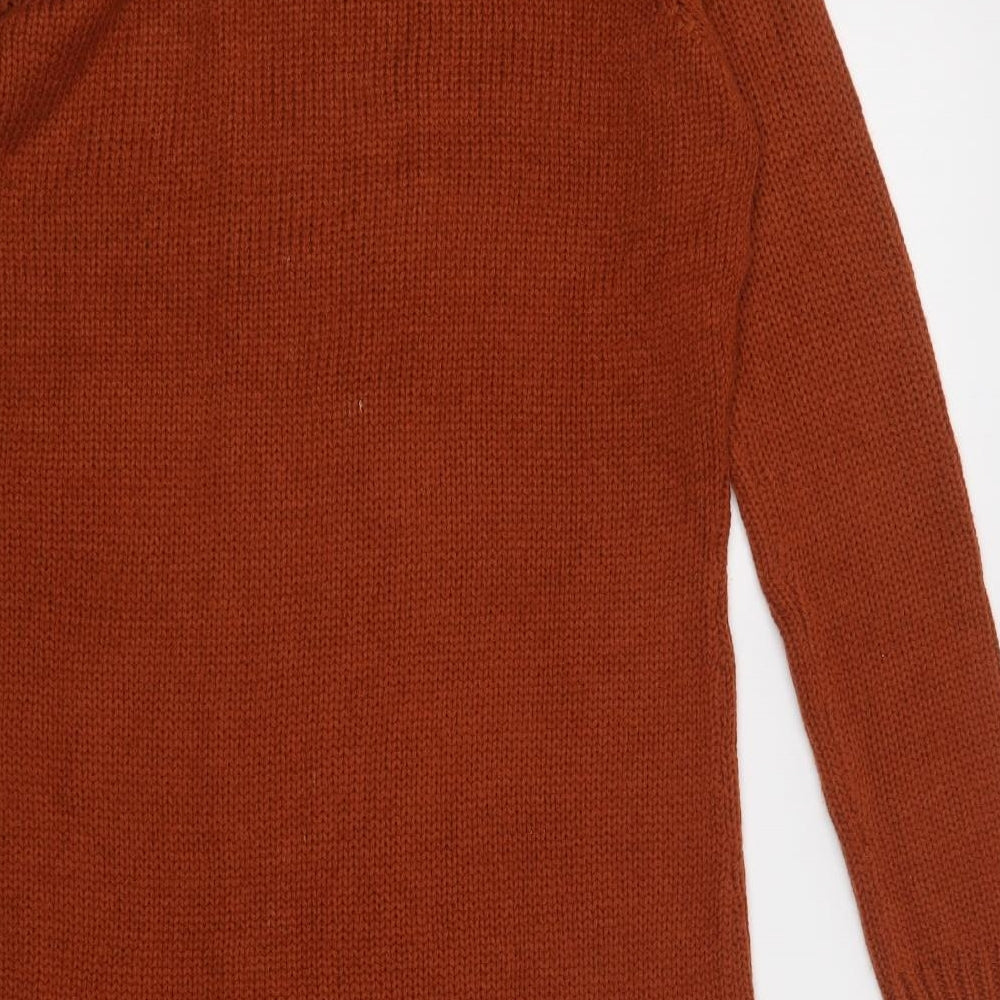 Studio Womens Brown  Acrylic Jumper Dress  Size 10  Roll Neck